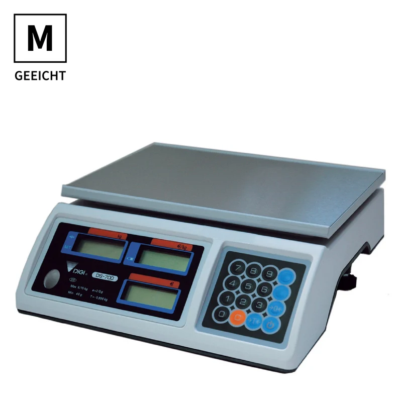 Preisrechnende Ladenwaage geeicht DIGI DS700 | Höchstlast: 6 kg / 15 kg / 30 kg