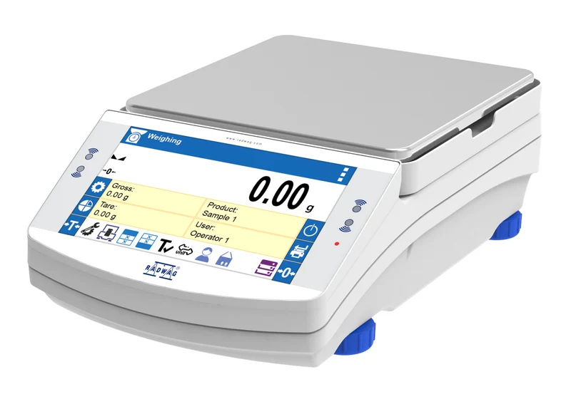 Präzisionswaage und Rezepturwaage RADWAG PS.X7 | 7"-Farb-Touch-Display | Höchstlast: 2100/3500/4500/6100/8100/10100g