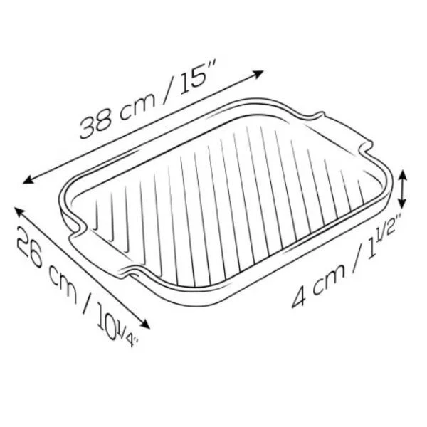 Peugeot Grillplatte Rechteckig 38x26cm „Grill to Table“