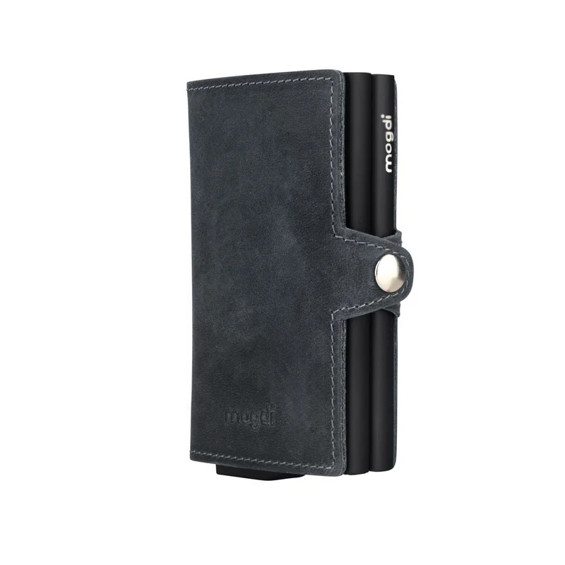 PREMIUM duo Brieftasche Vintage Leder Portmonee RFID Blocker Kreditkarten Schutz für 12 Karten XXL