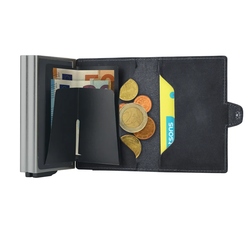PREMIUM duo Brieftasche Vintage Leder Portmonee RFID Blocker Kreditkarten Schutz für 12 Karten XXL