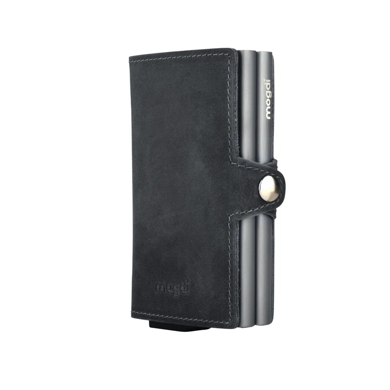 PREMIUM duo Brieftasche Vintage Leder Portmonee RFID Blocker Kreditkarten Schutz für 12 Karten XXL