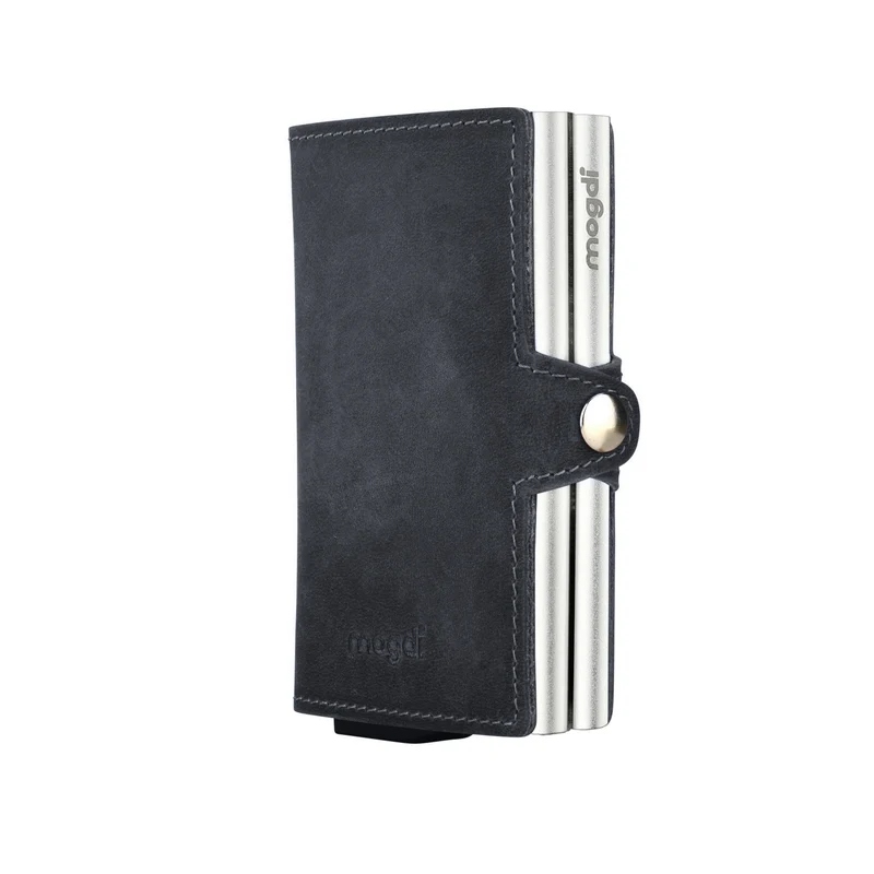 PREMIUM duo Brieftasche Vintage Leder Portmonee RFID Blocker Kreditkarten Schutz für 12 Karten XXL