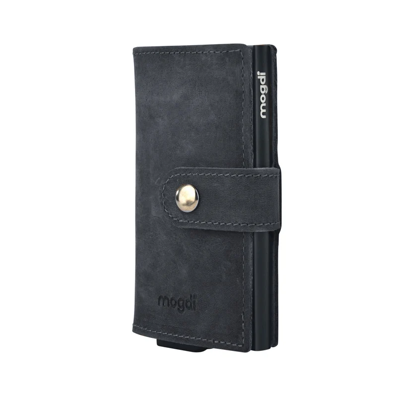 PREMIUM mini Herren Brieftasche vintage Leder Portmonee RFID Crazy Horse A+++ Qualität