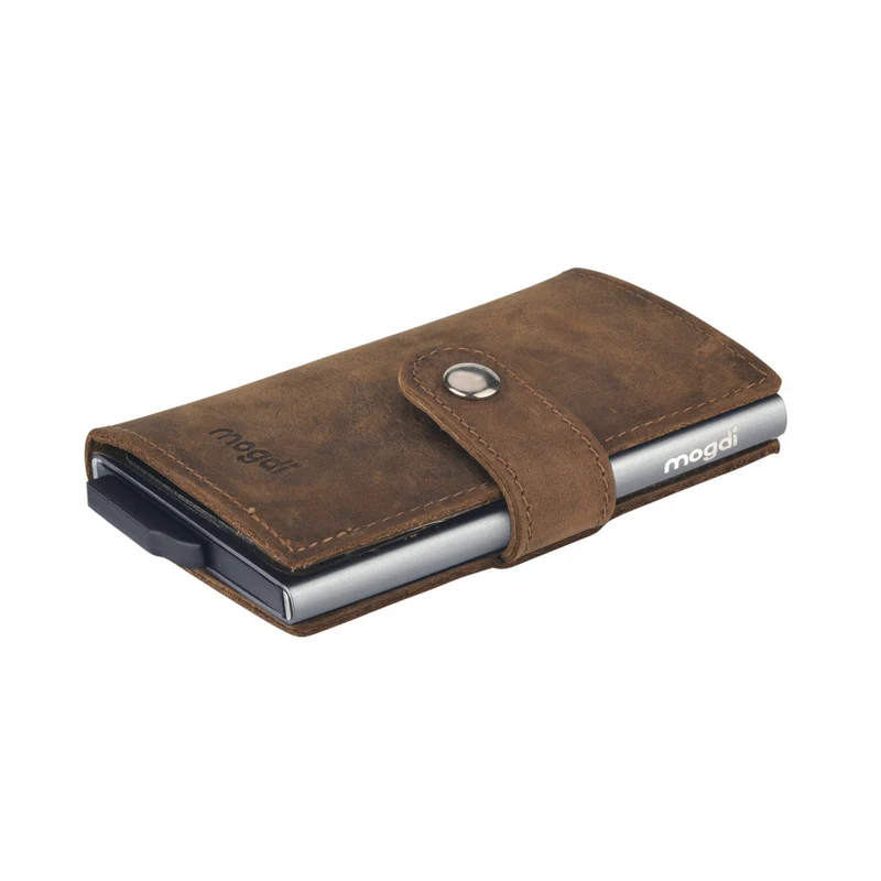 PREMIUM mini Herren Brieftasche vintage Leder Portmonee RFID Crazy Horse A+++ Qualität