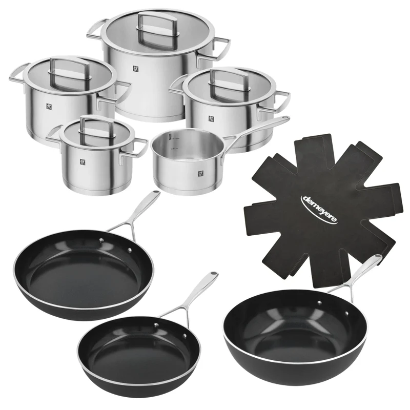 Zwilling 8-teiliges Topfset „Vitality“ | Mit „Demeyere Alu Plus 3 Ceraforce“ Pfannen