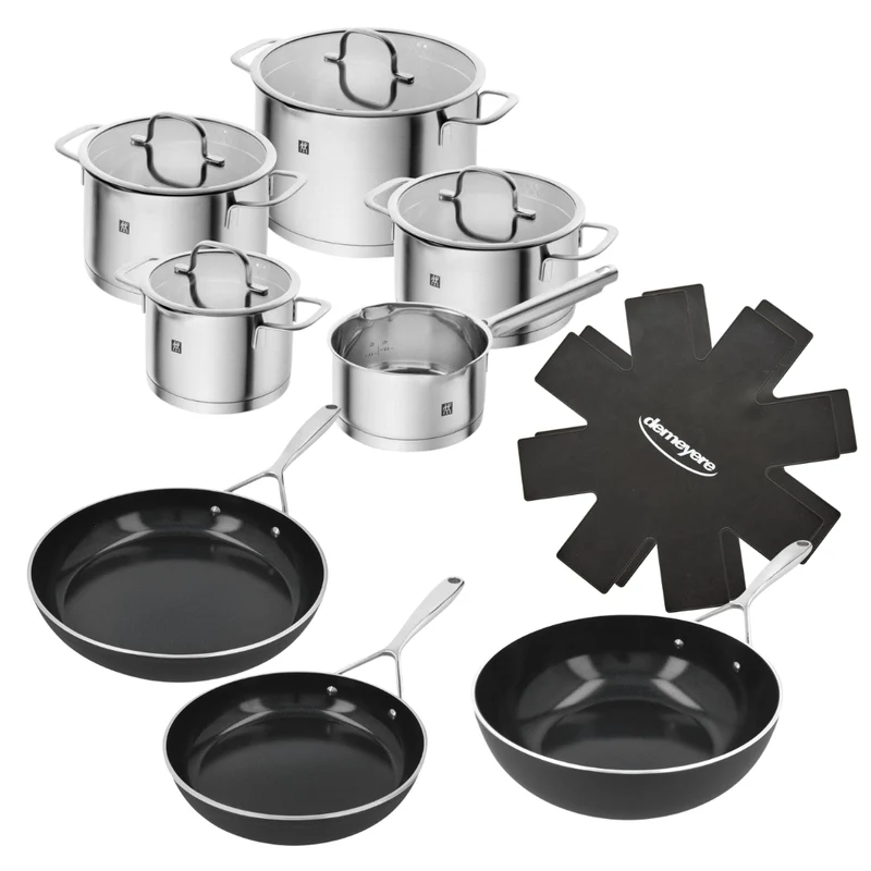 Zwilling 8-teiliges Topfset „Trueflow“ | Mit „Demeyere Alu Plus 3 Ceraforce“ Pfannen