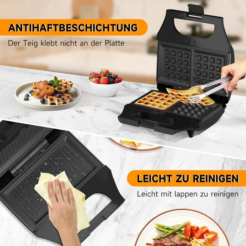 HOMELUX 3-in-1 Sandwichtoaster & Waffeleisen