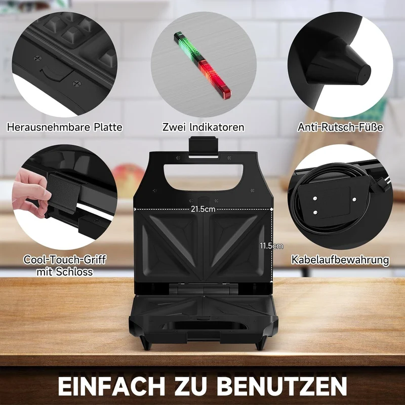 HOMELUX 3-in-1 Sandwichtoaster & Waffeleisen