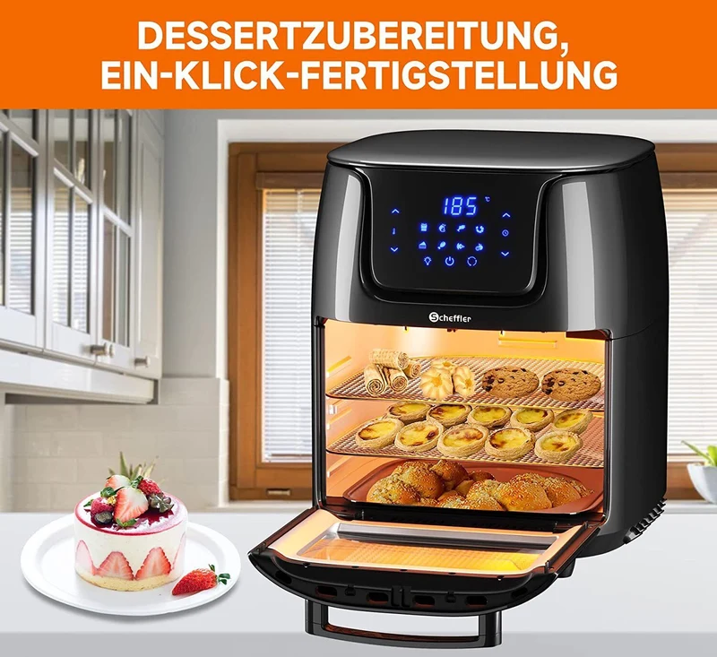 Airfryer XXL Heißluftfritteuse 12L Heissluft Fritteuse Minibackofen 1800W