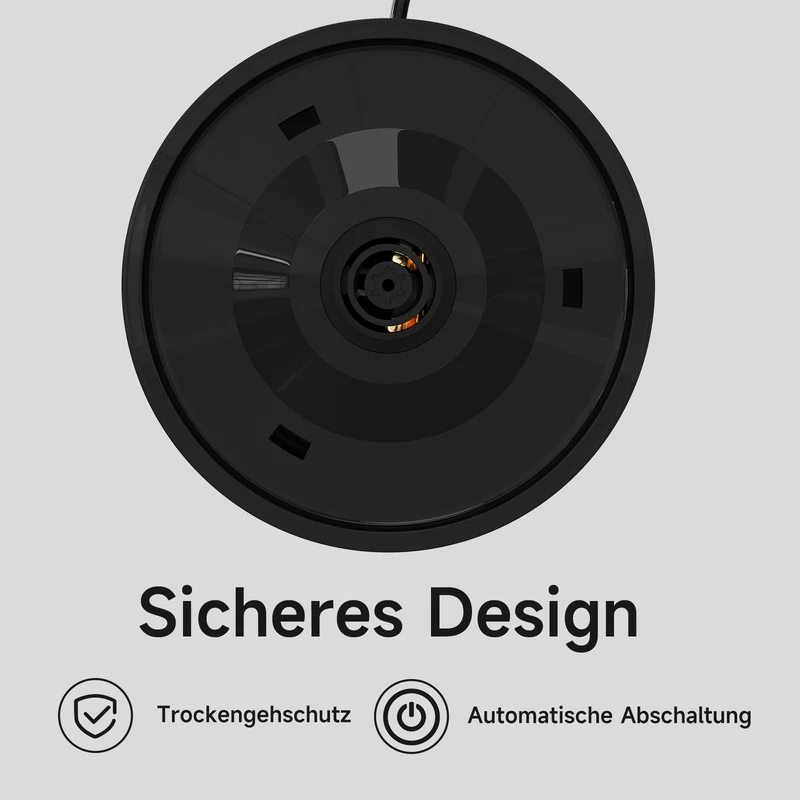 Wasserkocher 2,2L Kabellos 1500W BPA-frei, Schnellkochend, Retro Design Blau/Roségold
