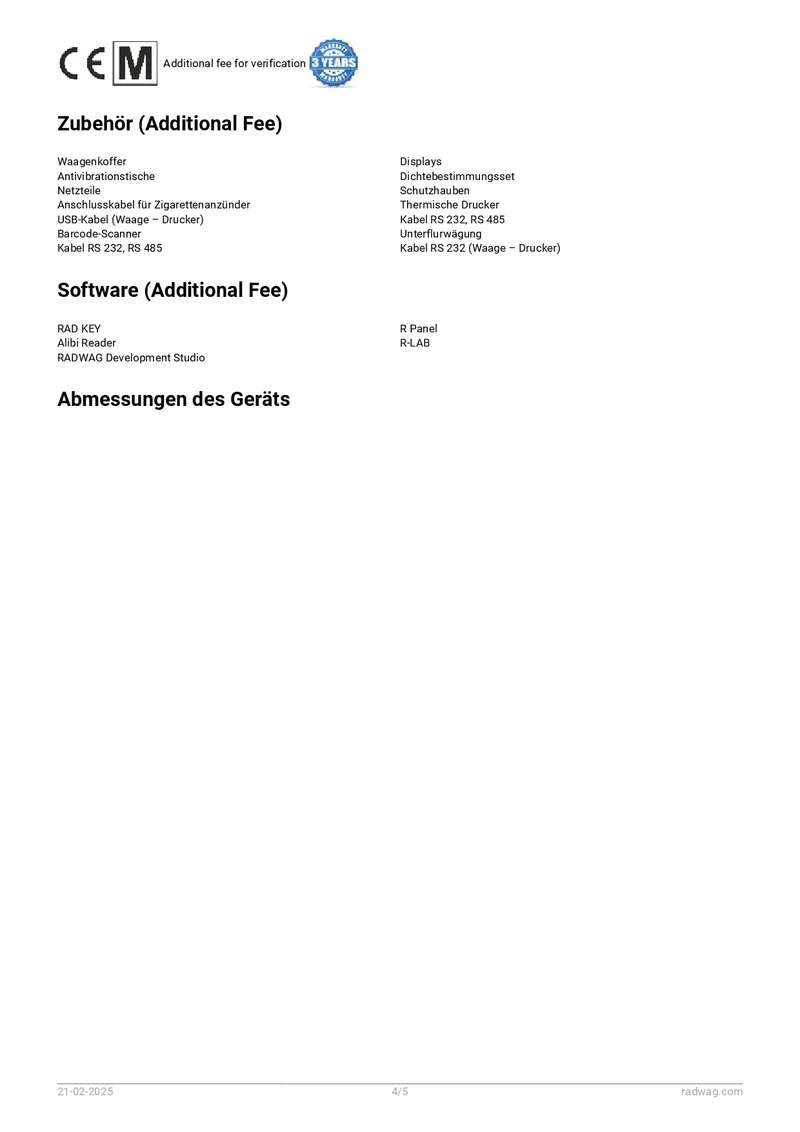 Präzisionswaage und Rezepturwaage RADWAG PSR2.M | Datenübertragung über USB | Höchstlast: 2100/3500/4500/6100/8100g
