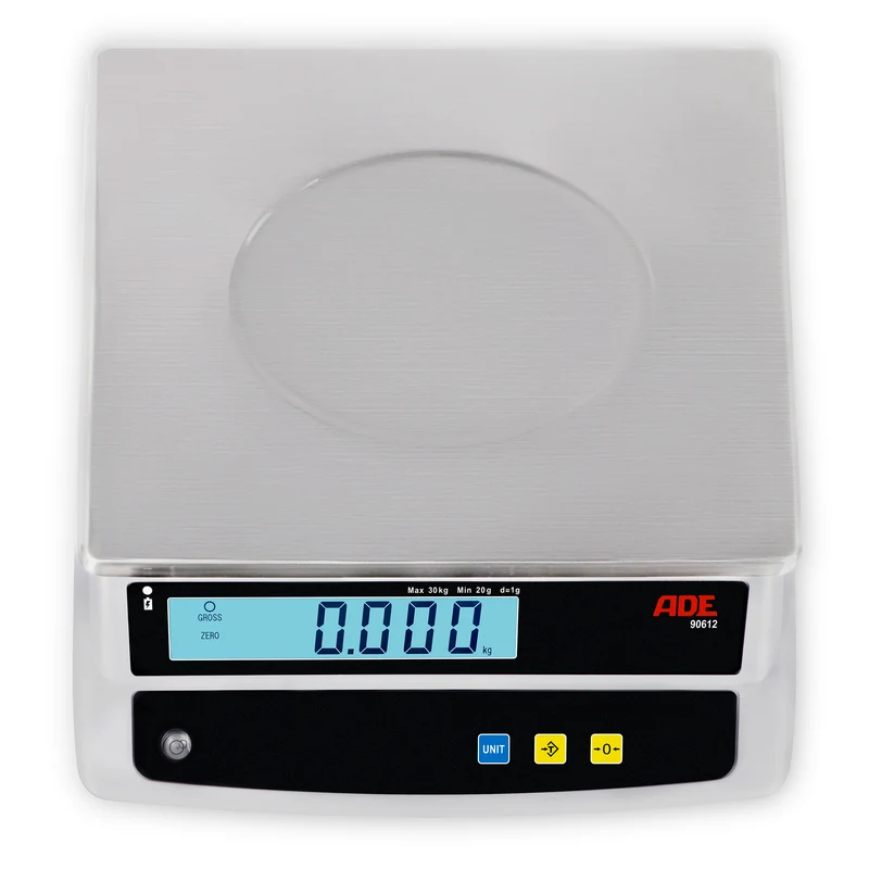 Portionswaage, Tischwaage ADE 90612 | auch geeicht | Arbeitsschutzhaube | Höchstlast: 6-30 kg | Ziffernschritt: 1-10 g