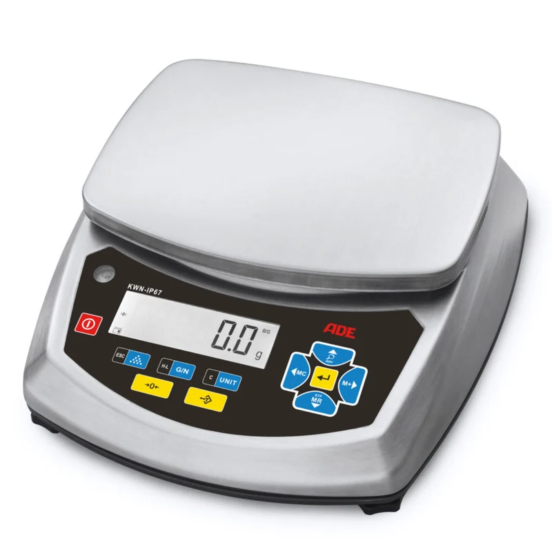 Zweibereichs-Kontrollwaage im Edelstahlgehäuse ADE KWN-IP67 | Inklusive Eichkosten | Höchstlast: 3 kg / 6 kg