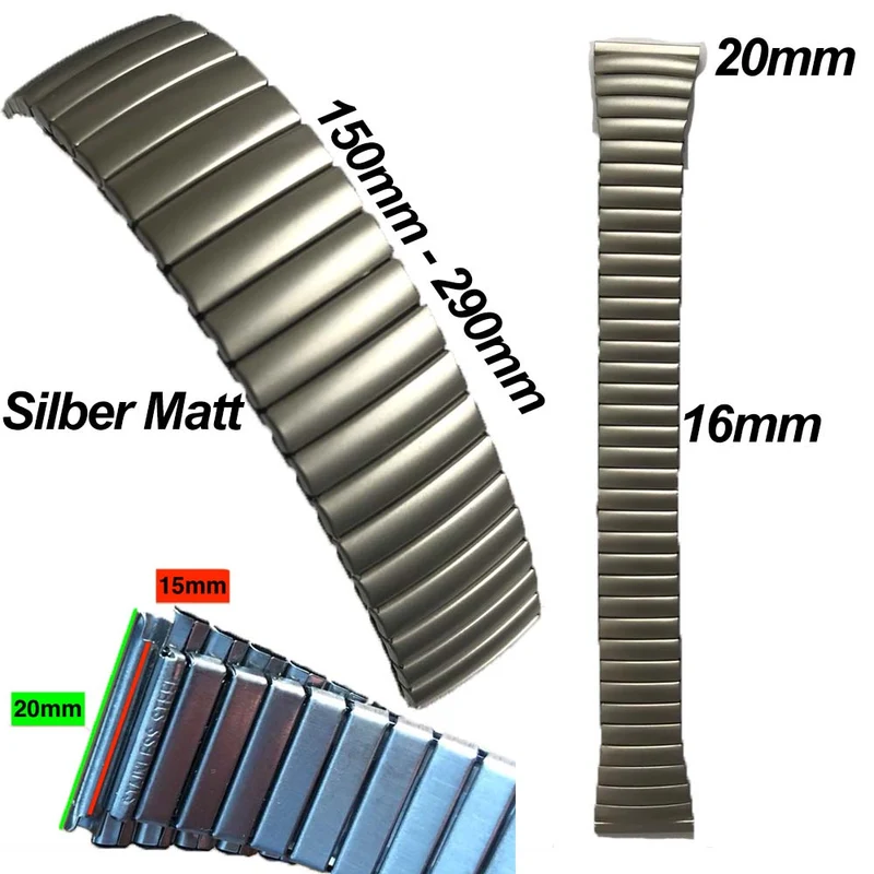 UNIVERSAL Sil Uhrenarmband Armbanduhr Expansion Stretch Armband Metallzugarmband