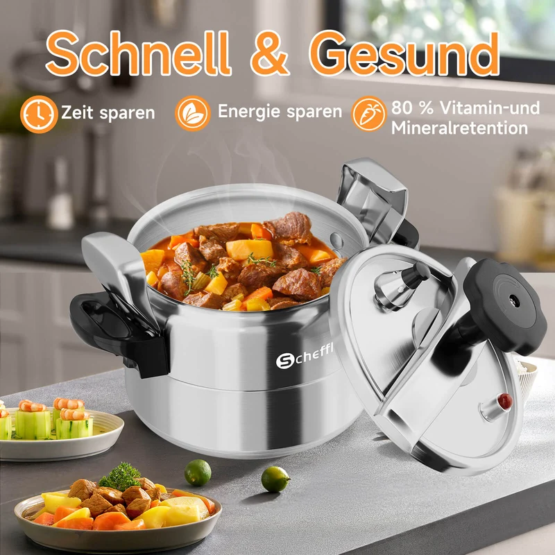 3L / 7L / 11L / 15L / 25L Schnellkochtopf Aluguss Dampfkochtopf Induktion Druckbehälter für alle Herdarten