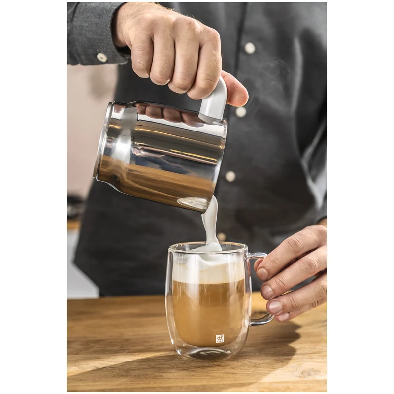Zwilling Milchaufschäumer Silber 200 ml heiß / 400 ml kalt 'Enfinigy'