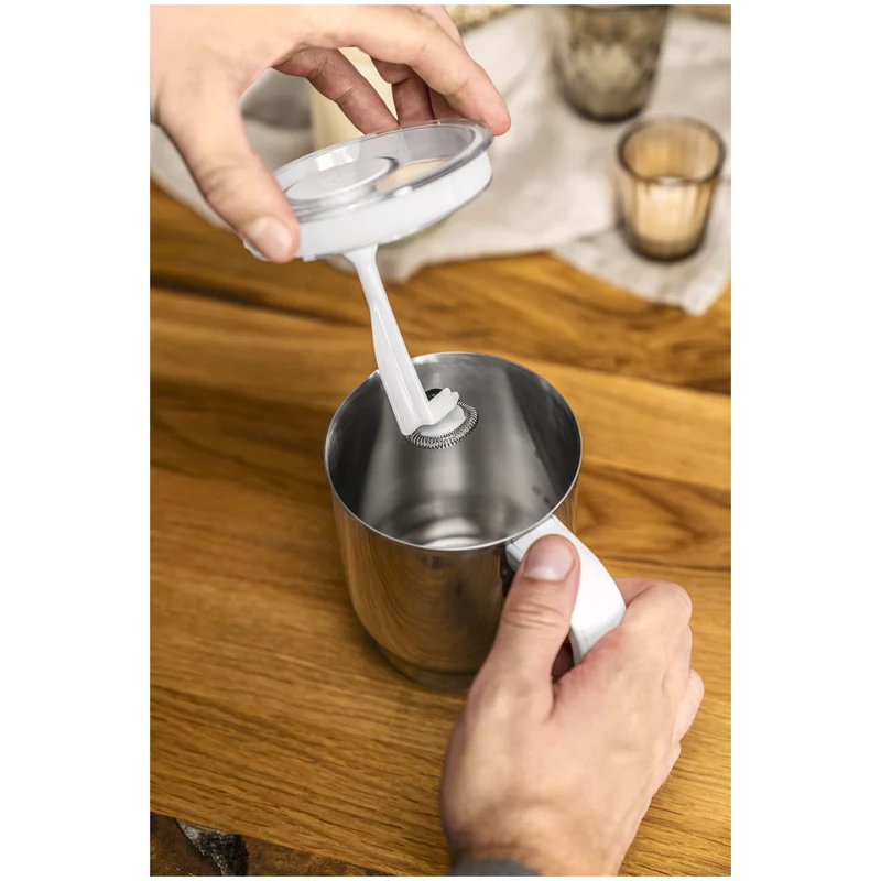 Zwilling Milchaufschäumer Silber 200 ml heiß / 400 ml kalt 'Enfinigy'
