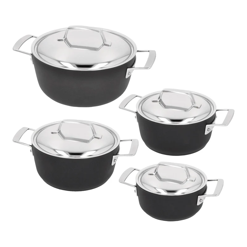 Demeyere 4-teiliges Topfset „Alu Pro 5 Duraslide Titanium“