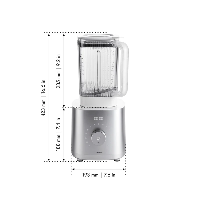 Zwilling Blender Pro 1,8 l Silber „Enfinigy“ – BLDC-Motor und integrierte Waage