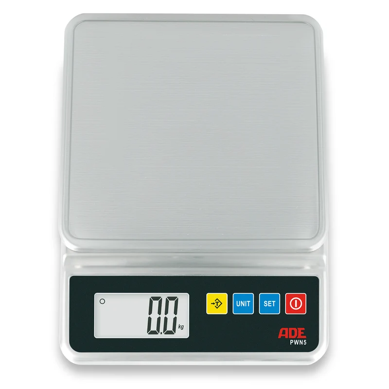 Edelstahl-Portionswaage ADE PWN5 | Schutzart IP67 | Netz- und Akkubetrieb | Höchstlast: 5 kg