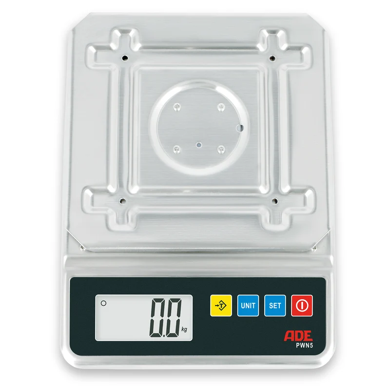 Edelstahl-Portionswaage ADE PWN5 | Schutzart IP67 | Netz- und Akkubetrieb | Höchstlast: 5 kg