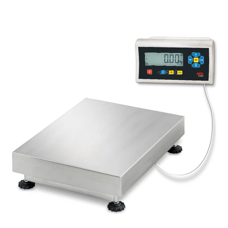 Geeichte Plattformwaage ADE VSL3-NIRO + STAN07 | Inklusive Eichkosten | Wiegefläche: 500 x 400 mm | Höchstlast: 60 kg | Ziffernschritt: 20 g