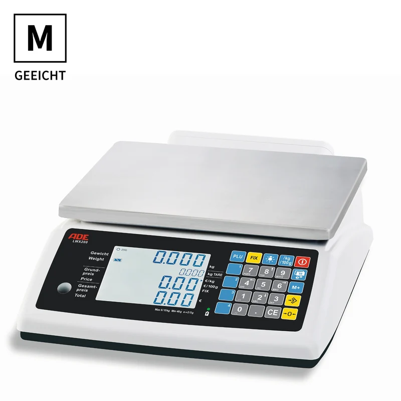 Ladenwaage geeicht ADE LWX200 | Inklusive Hochanzeige & Eichkosten | Höchstlast: 6 / 15 / 30 kg