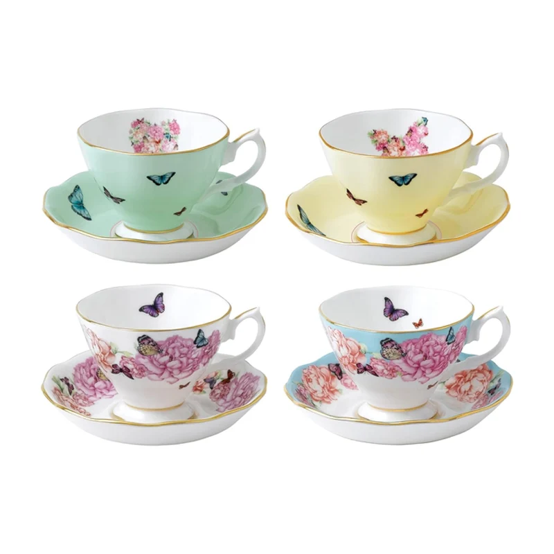 Royal Albert Set 4 Tazze da Té con Piattino Miranda Kerr in Porcellana