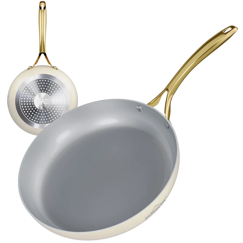 Keramik Antihaft Pfanne Induktion 20/24/28cm (Sie können einen einzelnen Artikel oder ein Set auswählen) Aluguss Bratpfanne Edelstahlgriff