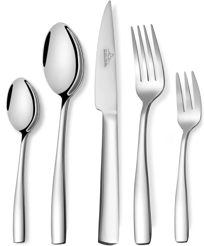 72-teiliges Besteckset aus glänzendem 18/10-Edelstahl für 12 Personen. Spülmaschinenfest & langlebig. Perfekt für jede Gelegenheit
