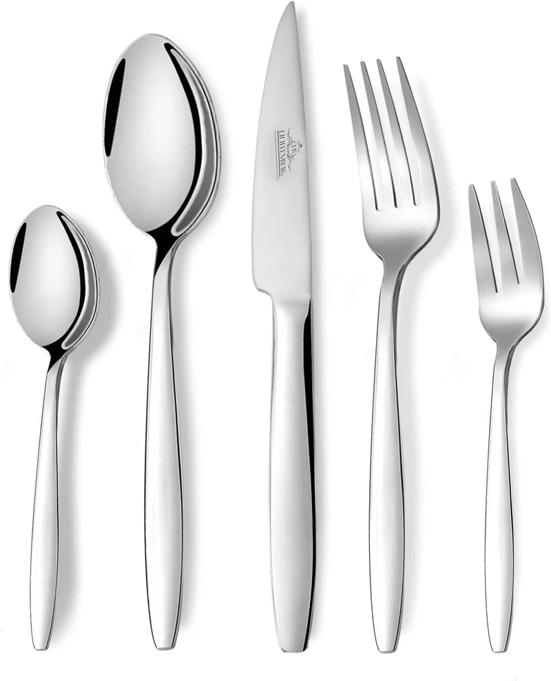 72-teiliges Besteckset aus glänzendem 18/10-Edelstahl für 12 Personen. Spülmaschinenfest & langlebig. Perfekt für jede Gelegenheit