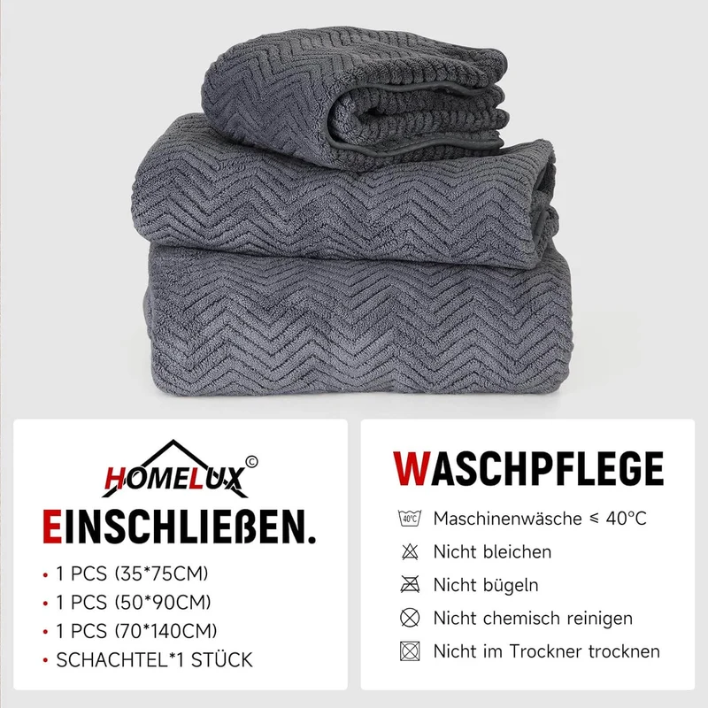 HOMELUX Handtuch Set 2 / 3 / 4 teilig Badetuch Set + Towel saugstarkes Frottiertücher Set