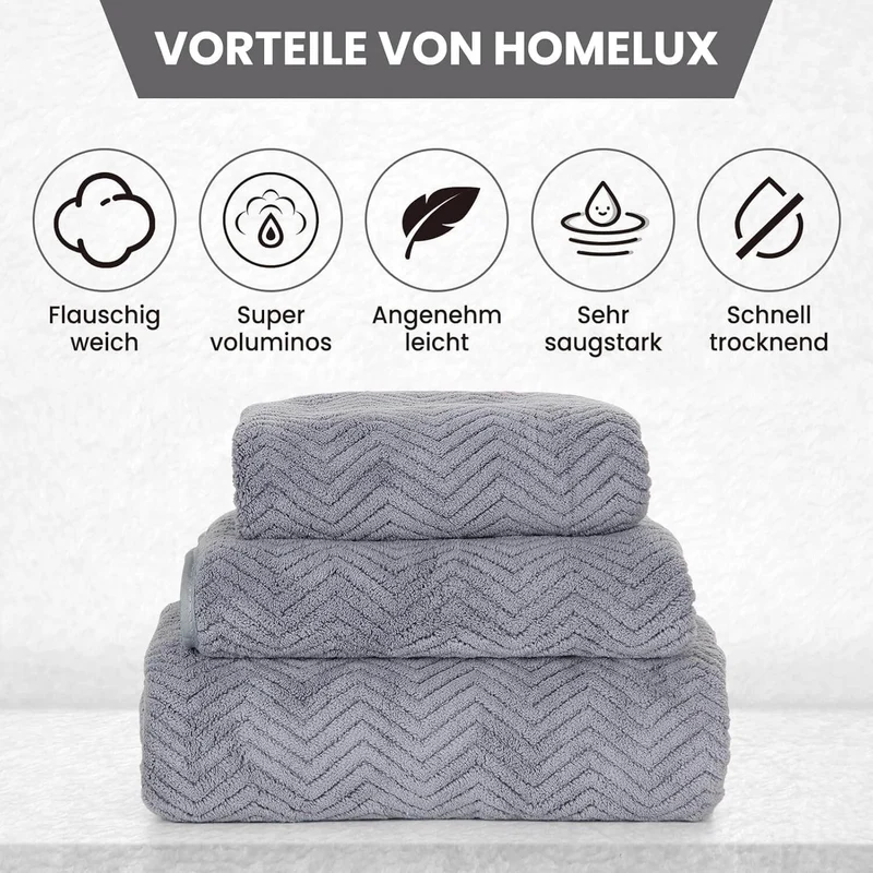 HOMELUX Handtuch Set 2 / 3 / 4 teilig Badetuch Set + Towel saugstarkes Frottiertücher Set