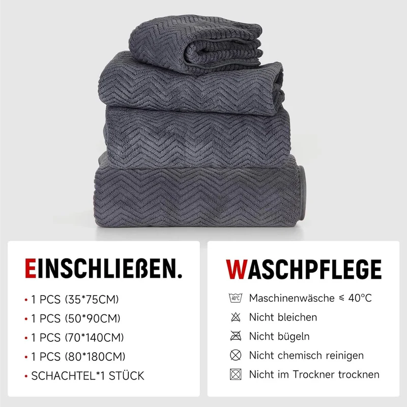 HOMELUX Handtuch Set 2 / 3 / 4 teilig Badetuch Set + Towel saugstarkes Frottiertücher Set
