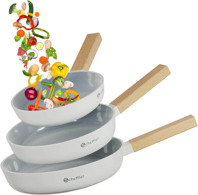 Pfannen-Set Pfanne Ø20/24/28 cm Bratpfanne Antihaftbeschichtung Pfanne Induktion geeignet für alle Herdarten