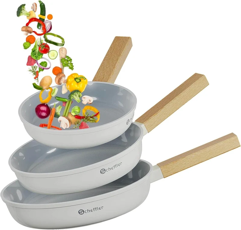 Pfannen-Set Pfanne Ø20/24/28 cm Bratpfanne Antihaftbeschichtung Pfanne Induktion geeignet für alle Herdarten