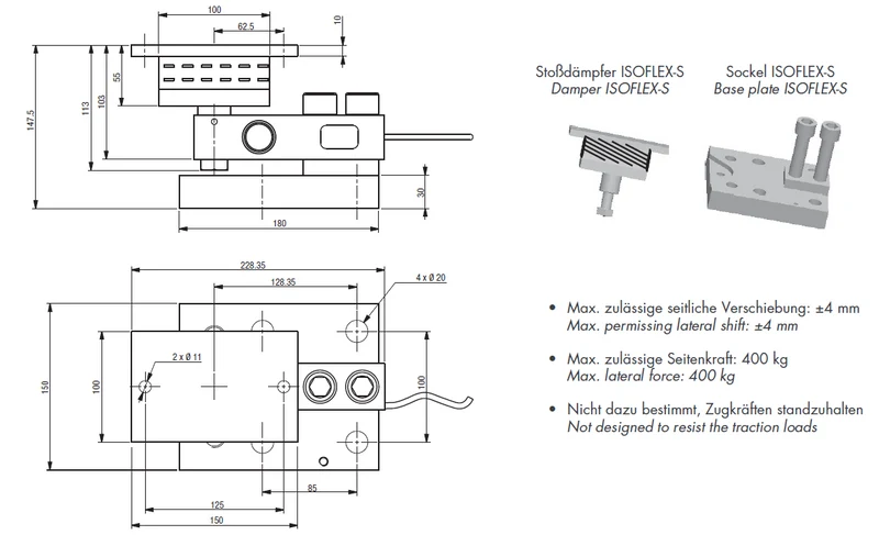 Einbaumodul Isoflex-2T/5T für Wägezelle SK10A/SK30X/SK30A