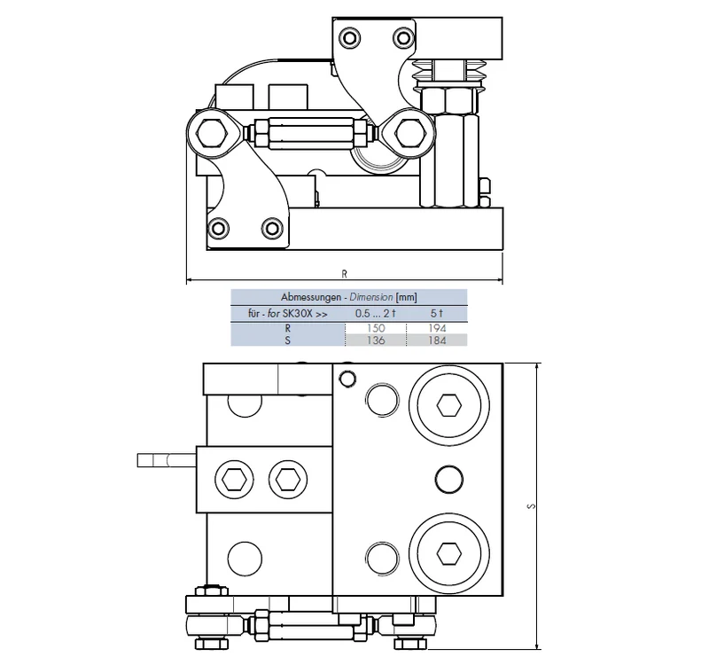 Einbaumodul Stabiflex-SK Evo für Wägezelle SK30X/SK30A/SK10A
