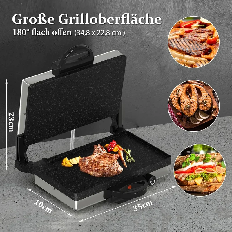 2000W Elektrogrill Kontaktgrill 3 in 1 Multigrill, Grill, 2000 Watt Elektrischer Optigrill