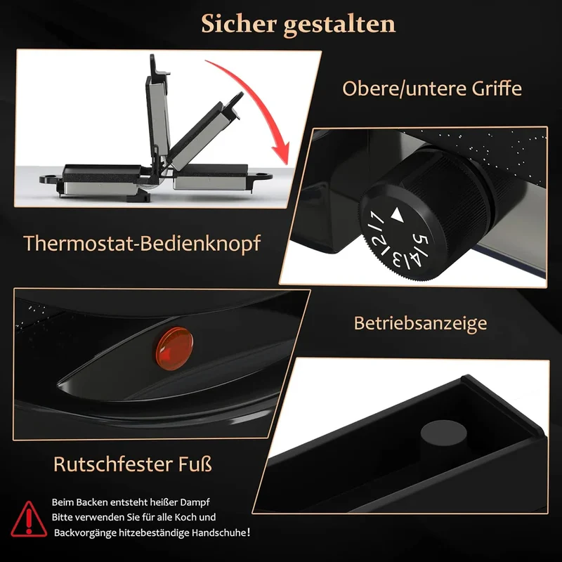 2000W Elektrogrill Kontaktgrill 3 in 1 Multigrill, Grill, 2000 Watt Elektrischer Optigrill