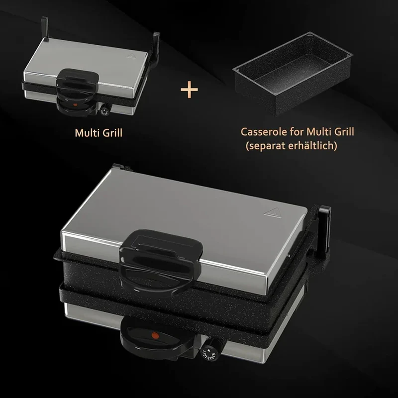 2000W Elektrogrill Kontaktgrill 3 in 1 Multigrill, Grill, 2000 Watt Elektrischer Optigrill