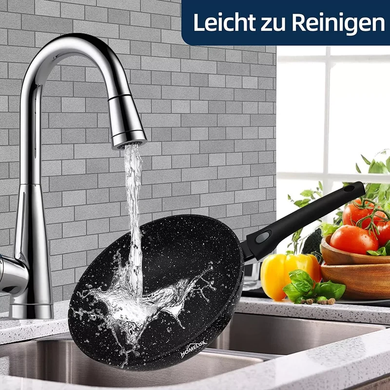 Wokpfanne Induktion Abnehmbarer Griff Deckel 28 30 32 cm Antihaft