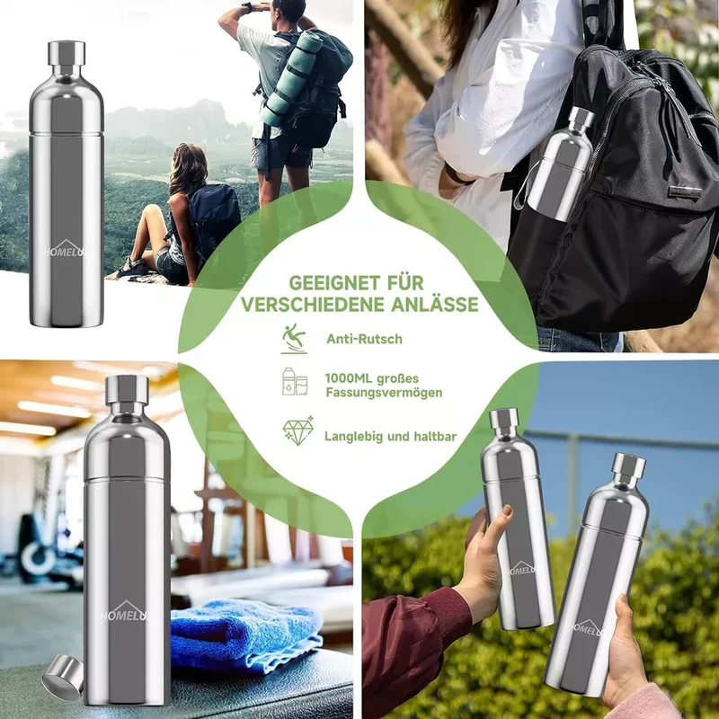 HOMELUX Wassersprudler, Sprudelwasser Maschine Mit 1L PET-Flaschen 316 Edelstahl Flasche Soda Maker