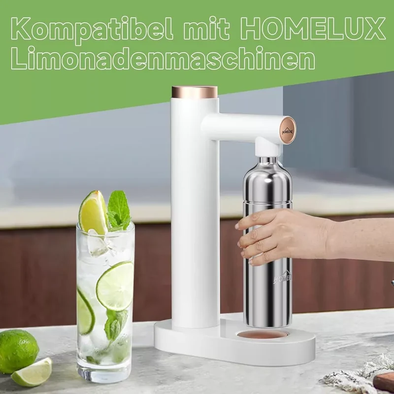 HOMELUX Wassersprudler, Sprudelwasser Maschine Mit 1L PET-Flaschen 316 Edelstahl Flasche Soda Maker