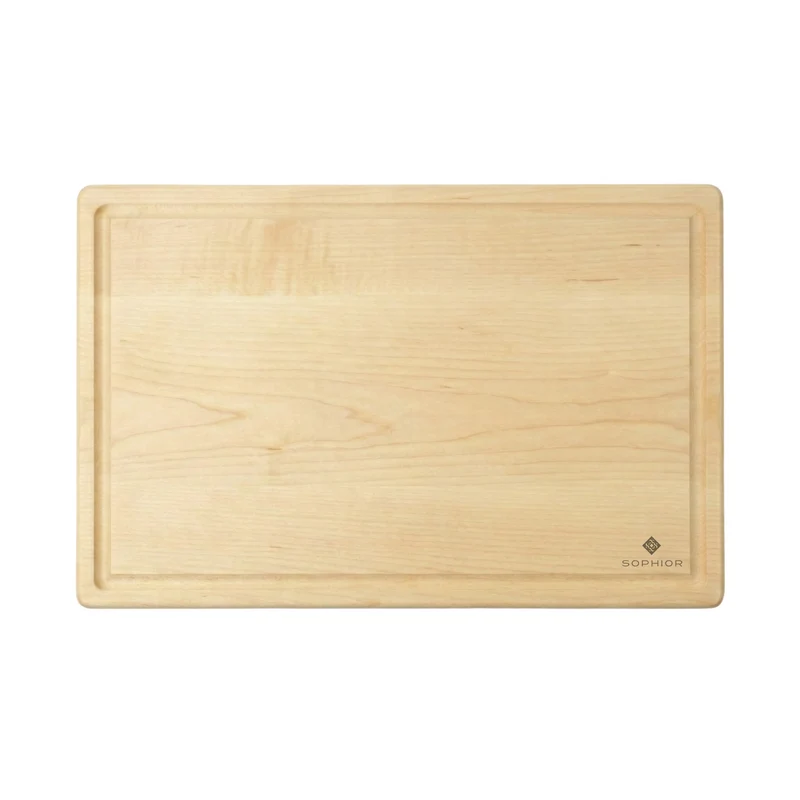 SOPHIOR Schneidebrett aus Ahornholz mit Saftrille – Groß 42x30x2,5cm