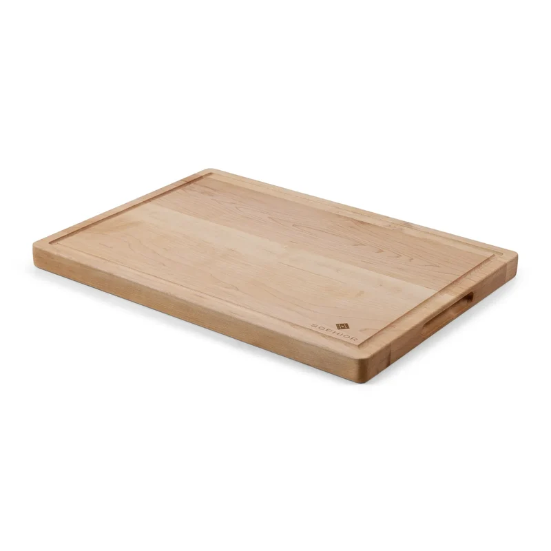 SOPHIOR Schneidebrett aus Ahornholz mit Saftrille – Groß 42x30x2,5cm