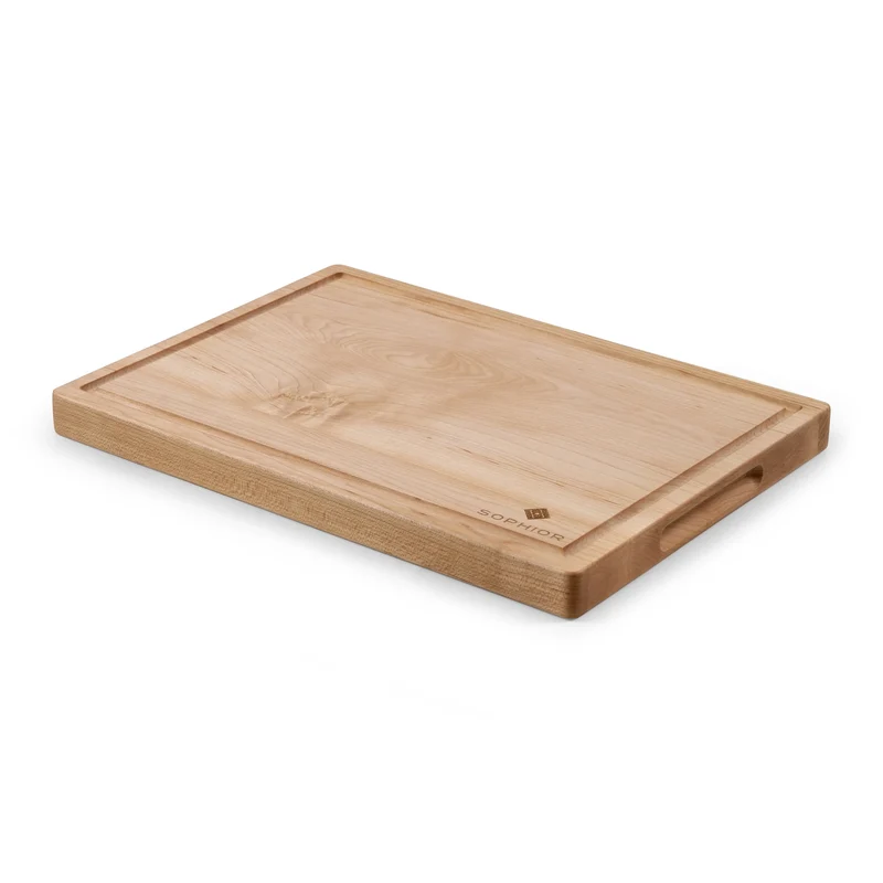 SOPHIOR Schneidebrett aus Ahornholz mit Saftrille - Medium 35x25x2,5cm
