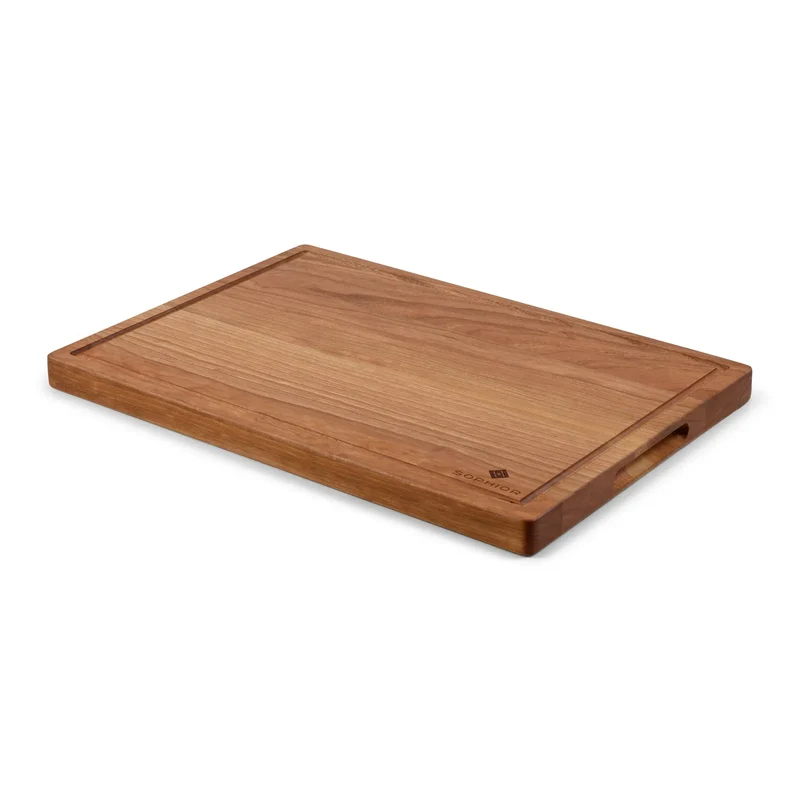 SOPHIOR Kirschholz-Schneidebrett mit Saftrille – Groß 42x30x2,5cm