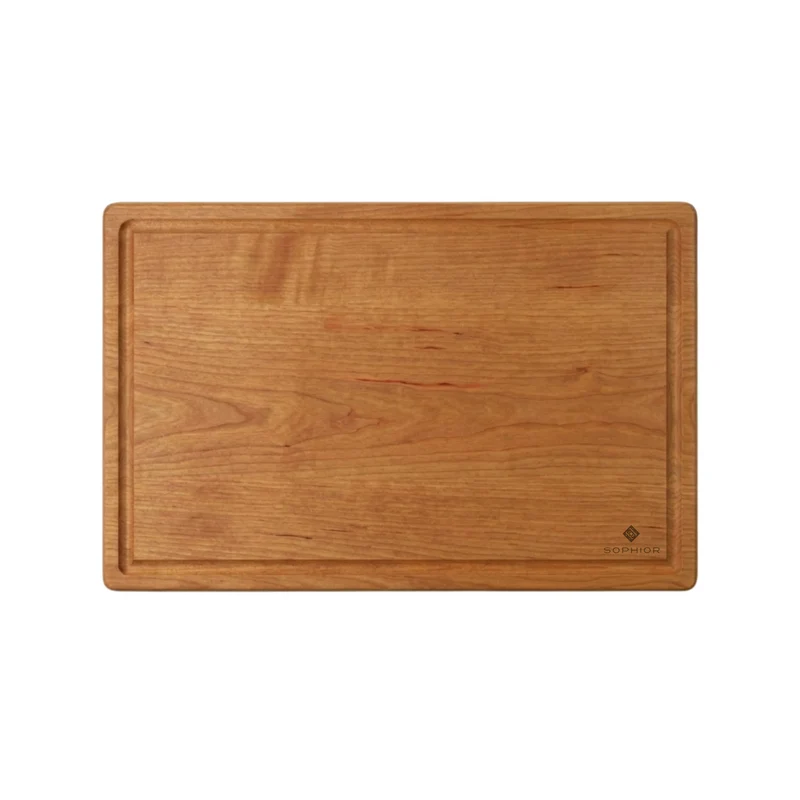 SOPHIOR Kirschholz-Schneidebrett mit Saftrille - Mittel 35x25x2,5cm